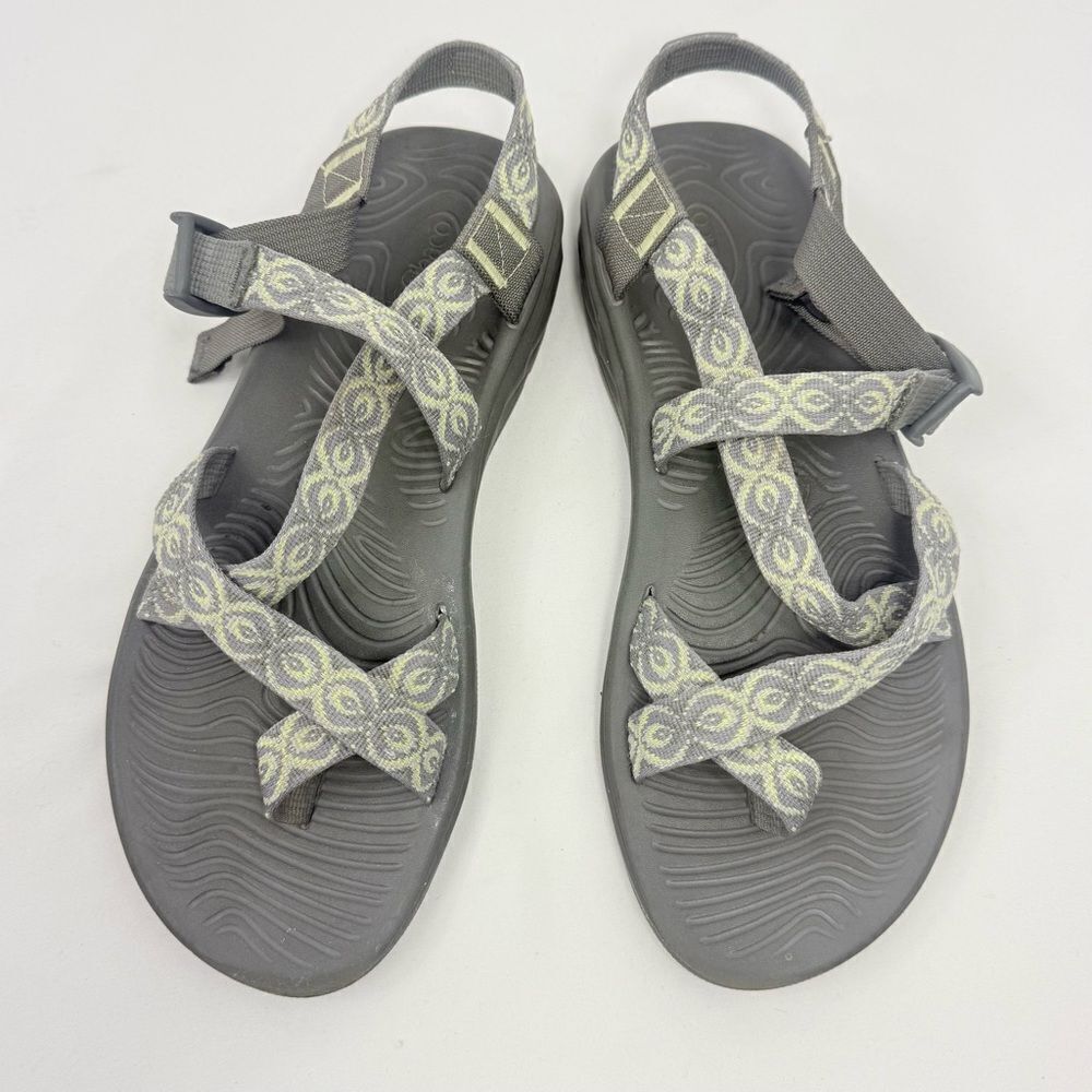 Chaco Z/Volv 2 Gray Green Tribal Strap Lightweight Performance Sandals